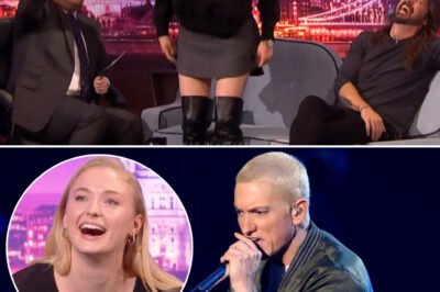 Sophie Turner set the stage ablaze on The Late Late Show when she took the mic and delivered a fiery performance of The Real Slim Shady. With confidence and razor-sharp delivery, she didn’t just rap—she owned every word, proving she’s the ultimate Eminem fan. The audience erupted in cheers, caught between disbelief and admiration, as Sophie’s inner Stan came to life.