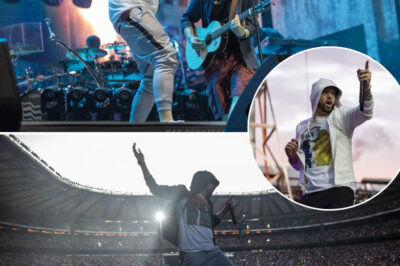 In a moment that left fans absolutely stunned, Eminem suddenly brought Ed Sheeran on stage in London to perform “River”—arguably one of his most underrated songs in the last decade.
