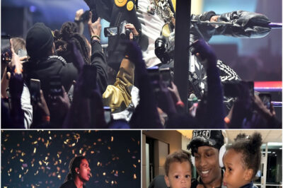 Asap Rocky rocked the stage when he brought his two sons on stage for the first time, but it was what the boys did that sent everyone there into a frenzy.