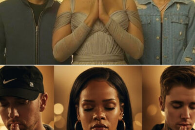 They’re three of the biggest names in global pop — but no one expected Eminem, Rihanna, and Justin Bieber to come together for a track like this. Titled “Prayer”, the surprise release is being described as a soul-shaking worship anthem — blending raw verses, heavenly vocals, and deeply personal lyrics that have stunned fans and critics alike. And yes — it’s already breaking the internet.