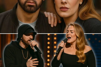 In a collaboration no one saw coming — but everyone now agrees makes perfect sense — Eminem and Adele have joined forces on a haunting, gut-punch of a track titled “Childhood”, blending raw bars and soul-stirring vocals to explore the wounds, wisdom, and wonder of growing up under pressure. Released quietly at midnight with no fanfare, “Childhood” immediately set the internet on fire. Within an hour, it was trending globally, with fans calling it “a therapy session in 4 minutes.”