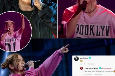 That night, the world witnessed history. A 15-year-old girl stepped onto The Voice finals stage, her heart pounding, nerves flickering beneath an unshakable fire. Then, the first beat of Eminem’s Lose Yourself hit—and she didn’t just perform; she dominated. As the final verse rang out, the entire arena was electric, buzzing with the energy of something truly legendary.