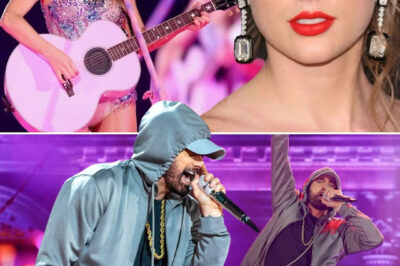 Without Warning, Eminem And Taylor Swift Took The Stage Together, Delivering A Jaw-Dropping Performance Of “Take My Hand” That No One Saw Coming! The Surprise Collaboration, Released With Zero Promotion, Mesmerized Fans As Taylor’s Haunting Vocals Intertwined Perfectly With Eminem’s Razor-Sharp Rhymes. The Chemistry Between Them Was Unbelievable, Creating A Musical Moment So Powerful That It Left Audiences Completely Stunned! Watch Full Video Below!