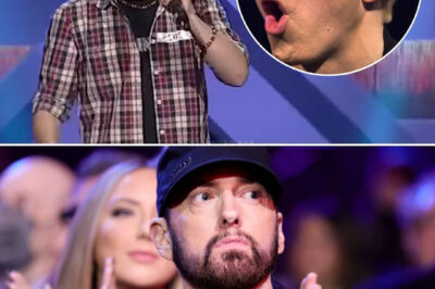 A 17-year-old boy stepped onto the stage, his hands trembling, his voice caught in the grip of a stubborn stutter. The judges exchanged uneasy glances as he struggled to introduce himself, their patience wearing thin. The room felt heavy with doubt. Then—the beat dropped. Eminem’s iconic rhythm pulsed through the speakers, and in an instant, everything changed. Gone was the hesitant, nervous teen. In his place stood a force of nature, spitting rapid-fire bars with jaw-dropping precision. Each syllable hit like a lightning strike, every verse pouring out effortlessly, as if he had been born for this very moment. The audience sat frozen, their disbelief turning to thunderous cheers.