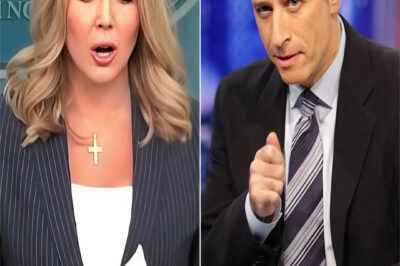 SH0CKING: Jon Stewart just mocked Karoline Leavitt but immediately faced her ruthless comeback—a statement that exploded all over American social media!