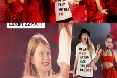 Taylor Swift Twins in Matching Outfit With Young Fan Who Got the ‘22’ Hat at the Cardiff ‘Eras Tour’ Show