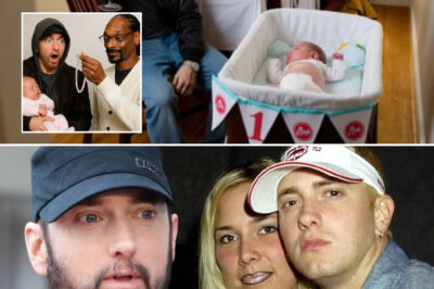 Eminem picked up a glass of wine for the first time in seventeen years, his hand steady but his heart racing. It was at a one-month birthday party, not for his own child, but for Haillie Jade’s baby boy. Surrounded by balloons and family, he sat next to Kim Scott, the woman he’d fought with, loved, and lost so many times. Seventeen years sober, battling pills and booze, recovery had been his shield. But tonight, with laughter and baby cries filling the air, that shield felt more like a cage. Watching Hailee become a mother, fierce and loving, he saw the same fire in her he’d once seen in Kim. Something shifted inside him. The glass wasn’t just wine—it was a question, a memory, a moment of reckoning.