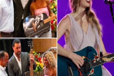 “I Personally Saw Taylor Sign It” — Travis Kelce Donates Signed Guitar and Adds $15,000 with a Playful Confession. Travis Kelce delighted fans by gifting a signed Taylor Swift guitar to a charity auction winner. The NFL star didn’t stop there — he added a generous $15,000 donation and topped it off with a cheeky, lighthearted confession about his pop star girlfriend that had everyone smiling.
