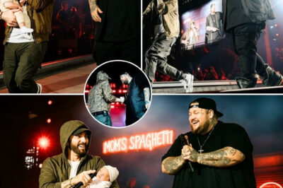 Eminem Crashes Jelly Roll’s Detroit Concert — Brings Grandson Onstage to Rap ‘Lose Yourself’… Then Drops a Shocking Bombshell That Could Change Hip-Hop Forever!What started as a surprise guest appearance turned into a moment that shook the entire arena. Eminem didn’t just join Jelly Roll to perform Lose Yourself — he brought his own grandson onstage to rap alongside him. But in the final seconds, with the crowd still roaring, Eminem leaned into the mic and revealed a secret about his grandson’s future that no one saw coming — a revelation so shocking, so deeply personal, it’s now rewriting what fans thought they knew about the Rap God’s legacy.
