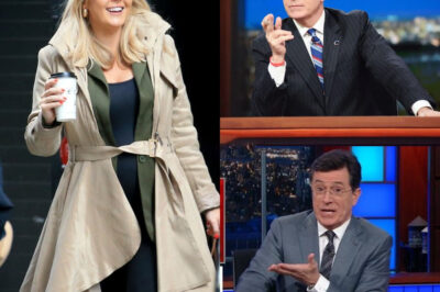 SHOCKING SHOWDOWN: Karoline Leavitt Hijacks Stephen Colbert’s Stage in Fiery Clash—Audience Gasped, Segment Cut Short, and TV History Made! Colbert Left Speechless as Leavitt Turns Comedy Interview into Cultural Confrontation—The Moment That Exposed a Deeper Divide in America’s Media Was This the Night Late-Night TV Lost Control? The Mic-Drop That Left the Studio Silent and the Internet Exploding!