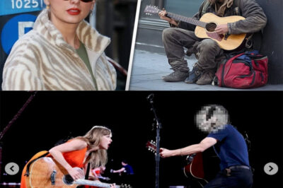 Taylor Swift Hears a Homeless Man Playing Guitar – What Happened Next Will Leave You in Tears