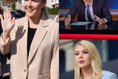BREAKING: Jon Stewart takes a shot at Karoline Leavitt—but her brutal comeback leaves him HUMILIATED and the internet in stitches! In a heated back-and-forth, Stewart attempted to outsmart Leavitt, but her quick-witted response flipped the situation, leaving him speechless. The audience couldn’t stop laughing as Leavitt completely turned the tables, making this viral moment the talk of the town.