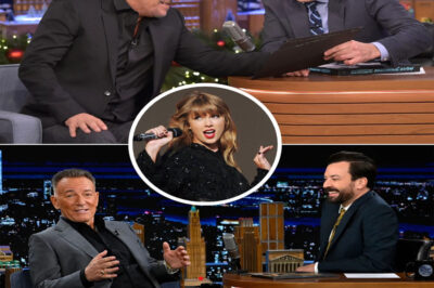 In a riotously funny and wildly unexpected moment on The Tonight Show with Jimmy Fallon, Bruce Springsteen brought the house down — and not just with jokes. He finally settled the decades-long debate over the “Thunder Road” lyric, confessing with a laugh that he’s sung it wrong for nearly 50 years! But the real shock came when he grabbed a guitar and launched into a blazing live performance that had Fallon jumping out of his seat, yelling, “This is why he’s a legend!” The studio exploded in cheers, and social media lit up: “That wasn’t an interview — that was a concert!” And when asked about joining Taylor Swift’s tour, Bruce grinned, “I’ll be there — my daughter’s making sure of that!”