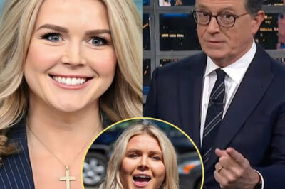 SHOCKING SHOWDOWN: Karoline Leavitt Hijacks Stephen Colbert’s Stage in Fiery Clash—Audience Gasped, Segment Cut Short, and TV History Made!