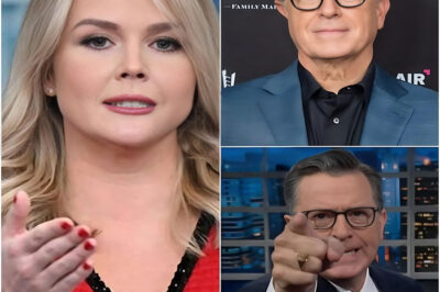 What Began as a Playful Interview Spiraled Into Chaos When Karoline Leavitt Flipped the Script on Stephen Colbert—Armed With Facts and Fire, She Called Out His Double Standards Live, Silencing the Studio, Stopping the Laughter, and Forcing Producers to Cut the Segment Short in One of the Most Unforgettable On-Air Collisions in Late-Night TV History.