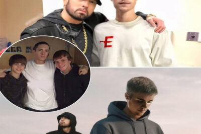 Eminem and Justin Bieber joining forces on “Even Angels Cry” feels like a storm meeting a sunrise. Eminem’s raw, unfiltered verses cut deep, delivering the kind of pain you feel in your bones, while Bieber’s hauntingly smooth vocals carry the emotional weight like a confession whispered in the dark. Together, they weave a tale of heartbreak and resilience that’s as gut-wrenching as it is beautiful, leaving you reeling in the raw honesty of their words.