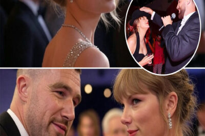Taylor Swift looked so stunning that every eye in the room was drawn to her. Travis Kelce seemed visibly irritated, but all he could do was grip his girlfriend’s hand a little tighter, his face marked by a tense, frustrated expression