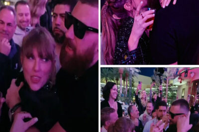 Taylor Swift suddenly appeared at Travis Kelce and his friends’ party without any warning. Travis Kelce didn’t even know his girlfriend was there. Until a glass of wine was brought, Travis suddenly saw a familiar pair of hands and he looked up to take a closer look…