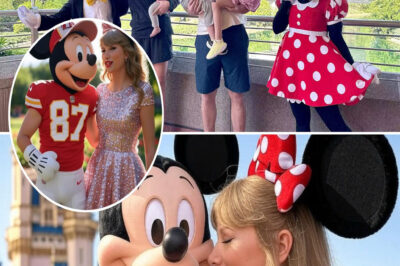 Jason Kelce’s family was spotted at Disney World, taking a family photo that included Kelce’s mother. It would have been a regular sighting if not for a small detail: Travis Kelce and Taylor Swift were dressed as Mickey and Minnie Mouse mascots, perhaps to surprise Jason and Kylie’s newborn with a special welcome.
