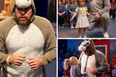 “Super funny moment! Travis Kelce ‘tear down’ the stage at 5-year-old Wyatt’s school play! Leaked video shows Travis Kelce ‘messing up’ his lines in an adorable donkey costume that has fans laughing out loud! Is this one of the Kelce family’s most memorable moments?”