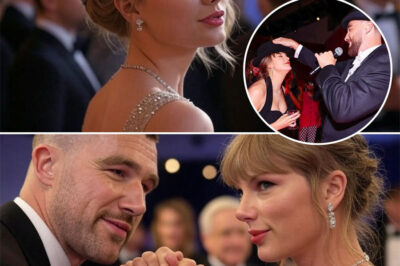 Taylor Swift looked so stunning that every eye in the room was drawn to her. Travis Kelce seemed visibly irritated, but all he could do was grip his girlfriend’s hand a little tighter, his face marked by a tense, frustrated expression