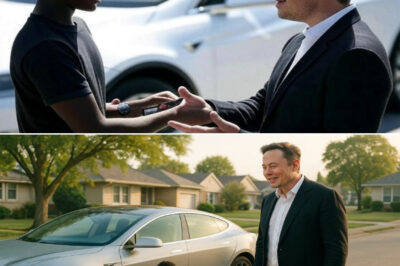 Black Boy Helps Stranger Fix Flat Tire — Wakes Up to Find Elon Musk at His Door With a Surprise That Changes Everything😱 He thought he was just helping someone in need… but that stranger turned out to be Elon Musk. What the tech billionaire did next left the entire neighborhood speechless — and this young hero’s life will never be the same.