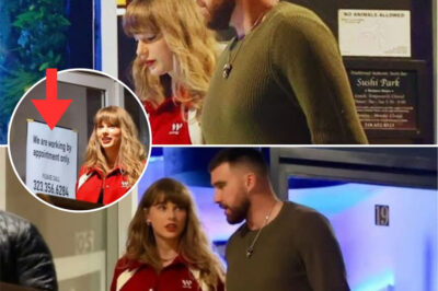 At first glance, it looked like Taylor Swift and Travis Kelce were simply enjoying a casual date on the streets—just another sweet outing for the beloved couple. But a closer look at the sign outside the building they just exited reveals this wasn’t your typical romantic stroll. In fact, the truth behind their low-key appearance might just surprise you—and could mark a major turning point in their relationship.