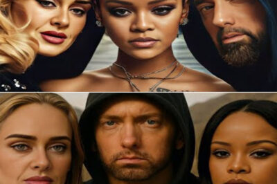 Three music legends – Eminem, Rihanna and Adele – for the first time in an emotional song called *Miracle *, a modern hymn that made the listener shed tears. Eminem expressed his soul with rap words like repentance, while Adele’s voice resounded as a prayer full of pain, supported by the gentle but strong voice of Rihanna. The song feels like a miracle in a chaotic time, conveying the message of hope, faith and healing through music. * Miracle* Not merely a song – it is a spiritual experience, a historical moment in the three world music symbols blending to create a miracle.