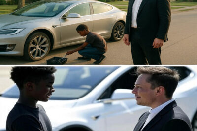 Black Boy Helps Elon Musk Fix a Flat Tire—Wakes Up to a SURPRISED GIFT at His Door! A simple act of kindness turned into a life-changing surprise! When this young hero helped a stranded driver, he had no idea it was Elon Musk…
