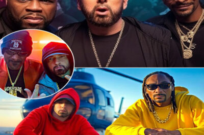 Out of nowhere, the legends reunite—Snoop Dogg, Eminem, and 50 Cent drop “Strapped Up” with Tony Yayo, shaking the rap game to its core. Eminem’s verse? Straight fire—razor-sharp, relentless, like he never left. Fans are calling it a throwback to real rap, raw and unapologetic. The kings are back… and they’re not playing.