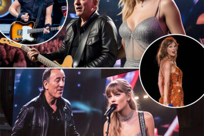 Taylor Swift and Bruce Springsteen had long been hailed as the voices leading the 2024 live music revival — but no one could have predicted this. In the middle of Springsteen’s concert, the unthinkable happened: Taylor Swift appeared without warning, triggering wild cheers and chaos in the crowd. Even Springsteen himself had no idea — stunned, he stopped playing instantly. What followed was an unscripted moment, a cryptic statement from Bruce, and the debut of a thunderous new track. Was it planned? Was it a message? Something bigger might be unfolding…