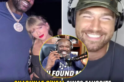 Shaquille O’Neal the singer. Travis Kelce and Shaq sing Taylor Swift hit in viral podcast moment
