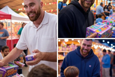HERO UNVEILED: TRAVIS KELCE’S “ZERO-DOLLAR NIGHT MARKET” FOR KANSAS CITY’S HOMELESS – KIDS’ TOYS FROM HIS HOME GONE IN SECONDS! Kelce transformed a warehouse into a free haven, but his childhood toys for kids vanished first, tugging heartstrings… What’s next for his charity?