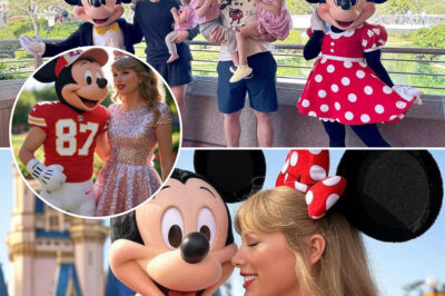 “It looked like a normal Disney trip for Jason Kelce’s family – until people realized the two characters dressed as Mickey and Minnie Mouse posing next to them… were Travis Kelce and Taylor Swift! What made the famous couple decide to ‘hide’ like that?”