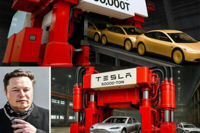 SHOCKING: Elon Musk INTRODUCES 50,000-Ton Giga Press – “Crushing” China’s 16,000-Ton Casting Machine!. Elon Musk has just shaken the entire manufacturing industry when he announced the super-huge new version of the Tesla Giga Press – with a capacity of up to 50,000 tons, far exceeding all existing standards.
