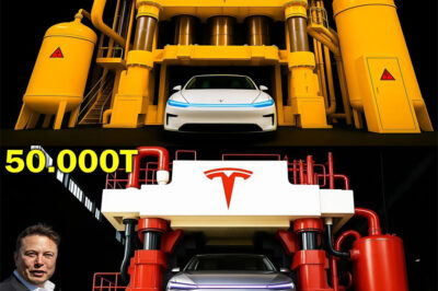 Elon Musk Unveils Incredible GIGA PRESS 50,000T Casting Machine—It Can Cast 5 Teslas at Once on a Never-Before-Seen Production Line!. A shocking leak from Elon Musk has revealed Tesla’s most powerful production weapon yet: the GIGA PRESS 50,000T. This massive machine is unlike anything the auto world has ever seen—it can cast 5 Teslas at once! Hidden away inside a secret production line, this technology could revolutionize auto manufacturing forever. What does it look like—and why is it scaring competitors? You have to see it to believe it.