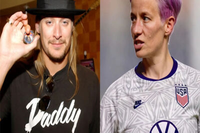 Kid Rock Slams Megan Rapinoe With Harsh Statement: “If You Hate America, You Shouldn’t Be Representing It”. Music icon Kid Rock is making headlines with a bold request — calling for Megan Rapinoe to resign as US representative for her outspoken views. His message? Patriotism isn’t optional. What sparked this explosive conflict, and how is Rapinoe responding? The backlash is growing rapidly — and the debate isn’t over yet.