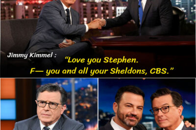 “LOVE YOU STEPHEN. F— YOU AND ALL YOUR SHELDONS, CBS.” Jimmy Kimmel blasted CBS after the network announced plans to cancel “The Late Show With Stephen Colbert.”