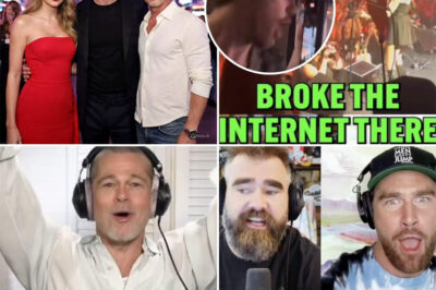BREAKING: Taylor Swift’s Epic TEU Performance Will Air on Travis Kelce’s Podcast—But That’s Just the Beginning! Brad Pitt Blasts the Show With a Shocking Secret About Travis and Taylor…and Then Drops a Puzzling Clue About Their First Film Project! What’s Really Going On Behind the Scenes? Fans Are Freaking Out—And You’re About to Find Out Why!