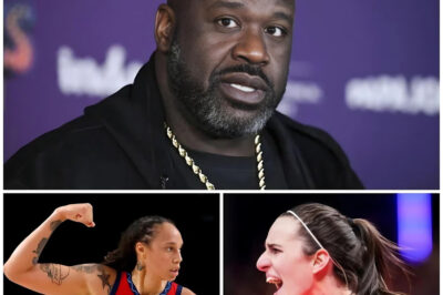 TENSIONS OVER: After Brittney Griner’s Violent Racist Taunt of Caitlin Clark, Shaquille O’Neal Responds With a Shocking 5-Word Warning. When Brittney Griner launched a shocking tirade against rising star Caitlin Clark, the backlash was immediate—but no one expected NBA legend Shaquille O’Neal to step in with a five-word message that silenced the room. What did he say, and why is it now echoing through locker rooms, headlines, and social media? The drama has only just begun…