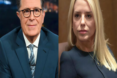 TV SH0CKER: Pam Bondi’s Fierce Rebuttal Stunned Stephen Colbert — What She Said LIVE On Air Left Audiences Gaping and CBS Producers Struggling. In a jaw-dropping moment on The Late Show, Pam Bondi flipped the script with a brutal, live-action rebuttal that left Stephen Colbert speechless and the audience stunned into silence. Insiders say producers were “struggling behind the scenes” as the segment went off-script in real time. What exactly did Bondi say — and why is anyone talking about it today?