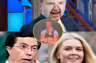 “He’s the Disgrace? That’s Bold — Coming From You.” That was the line — quiet, brutal, and delivered just seconds after Karoline Leavitt tried to redefine national standards for male dignity. She came in with fire — determined to humiliate Andy Byron on live television, to drag his name through scandal, to declare him everything wrong with American manhood. And for a moment, it worked. Until Stephen Colbert asked one question — and everything stopped. No yelling. No warning. Just a shift in tone… and a shift in power. What followed wasn’t a clapback. It was a collapse. Because Karoline didn’t expect anyone to look at her timeline. And once the audience saw it — she couldn’t look away either. The room went quiet. The internet didn’t. Now, a single sentence from that segment has become a rallying cry online. So what did Stephen Colbert say? What was revealed about Karoline’s past? And why are viewers calling this the most humiliating live takedown of 2025?