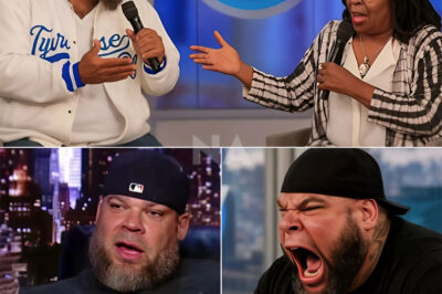 The moment Whoopi yelled, “CUT! GET HIM OFF MY SET!” — the damage was done.  Tyrus shattered The View’s comfort zone like a wrecking ball, and every explosive moment was caught on camera.  A finger pointed at Joy Behar. A pointed line about “truth” and “false morality.” And just like that, the air on set turned electric.  Ana Navarro tried to shut him down, calling him “toxic.” His response? A punch that sent half the audience cheering and the other half into a rage.  Then came the final blow — a mic drop so brutal it sent social media into a frenzy and left the panel stunned into silence.  What exactly did he say that caused the internet to collapse—and why are people calling it The View’s most explosive moment ever?