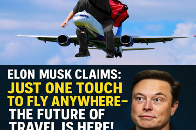““Elon Musk Claims: Just ONE TOUCH to Fly Anywhere—The Future of Travel Is HERE!” Elon Musk has made a promise that sounds like pure science fiction—but he swears it’s real. In a bold new reveal, Musk claims his latest invention will allow you to fly anywhere on Earth with just a single touch. Details are scarce, but insiders hint at instant booking, autonomous flight controls, and a system that could make airports a thing of the past. Is this the dawn of teleportation-like travel, or the most advanced drone network ever built? The answer could change everything…”