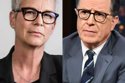 Jamie Lee Curtis has just dropped a bombshell that could turn late-night television upside down. In a blistering allegation, the Hollywood icon claims CBS “silenced” her after The Late Show was unceremoniously canceled—and alludes to a shadowy plot of bribery, sabotage, and backroom dealings that brought down Stephen Colbert. As conspiracy rumors swirl and the network scrambles to contain the fallout, Curtis remains undeterred—vowing to pull back the curtain on what she calls a sinister plot. Could her revelations spark the biggest scandal late-night television has ever seen?