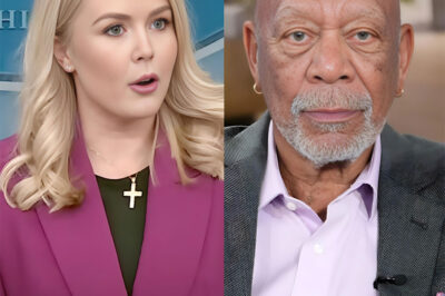“Look me in the eye, Karoline.” With just five words, Morgan Freeman froze the room. On live television, the Hollywood legend shattered Karoline Leavitt’s stance on racism and equality with such precision that she couldn’t muster a single word of rebuttal. Viewers reported the atmosphere in the studio was electric—the audience sat in stunned silence, almost holding their breath—as Freeman delivered a powerful lesson in conviction and clarity. Within minutes, clips of the exchange exploded on social media, igniting a wave of debate, reflection, and divided loyalties across the country. But what exactly did Freeman say that left her so utterly silent—and why are people calling it one of the most memorable TV confrontations of the decade?