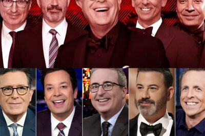 Late-Night Goes to War! Colbert’s sudden axing has sparked an unprecedented alliance — Fallon, Meyers & Oliver storming The Late Show together in a defiant stand against CBS. Are we witnessing the birth of a late-night uprising that could shake TV to its core?