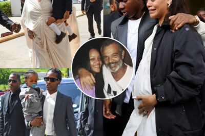 “This shouldn’t have happened.” Rihanna, heavily pregnant, stood for hours under the blazing 40-degree sun to say goodbye to her father during his funeral in LA..