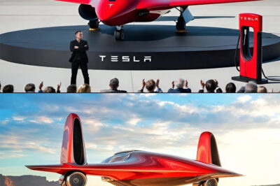 BREAKING: Elon Musk has just lifted the veil on Tesla’s first plane — and it’s unlike anything the aviation industry has ever seen. Early rumors hint at a groundbreaking, zero-emission electric propulsion system and a design straight out of science fiction. Is this the beginning of the end for gas-powered air travel? And what secret breakthrough is Musk keeping secret? One thing’s for sure: the skies may never be the same again.