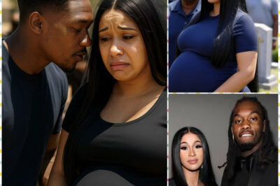 This was not supposed to happen: Cardi B, heavily pregnant, endured hours of sweltering 104°F Los Angeles heat to say her final goodbyes to her father. Silent and visibly shaken, she stood motionless—until her lover, Stefon Diggs, leaned down and whispered just seven words. What happened next left Cardi clutching her stomach, her face ashen, and leaving the funeral without a word. What did he say, and how did it change everything in the blink of an eye?